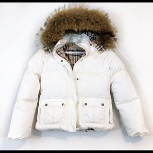 Burberry down puffer Raccoon fur trim hood
